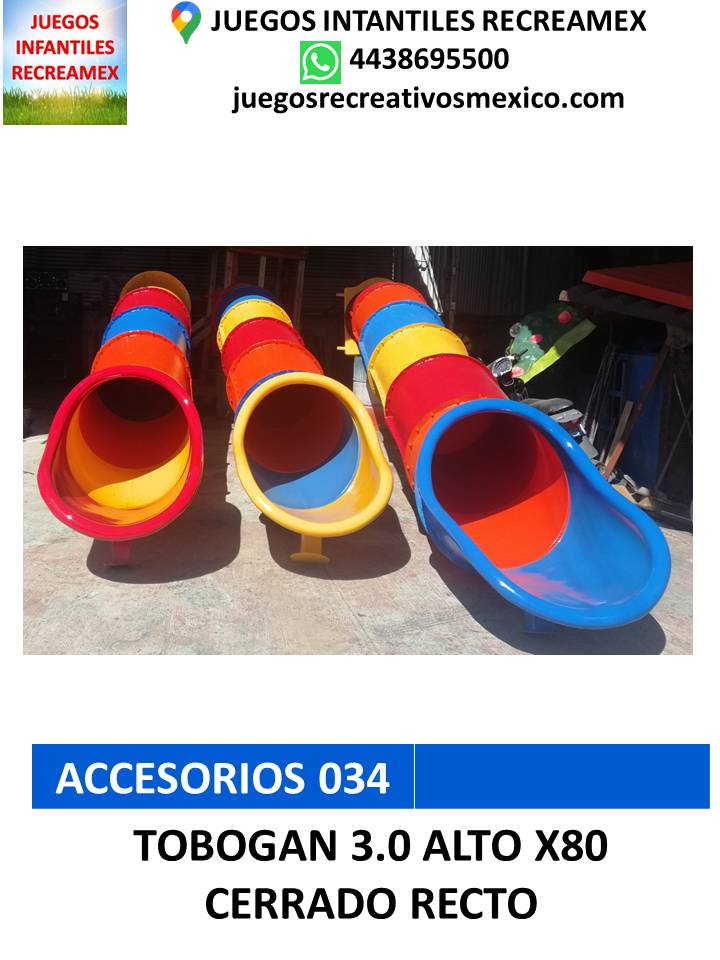 tobogán cerrado 3x80 recto